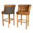 Parker Vintage Leather & Harris Tweed Buttoned Bar Stool - Various Options - The Furniture Mega Store 