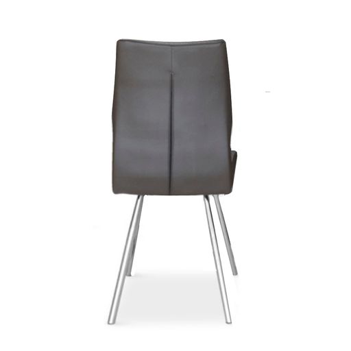 Zeus Grey Leather & Fabric Dining Chairs - Set Of 2 - The Furniture Mega Store 