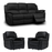 Falcon Leather Recliner 3 Seater Sofa + 2 Armchairs  Set - Choice Of Colours - The Furniture Mega Store 