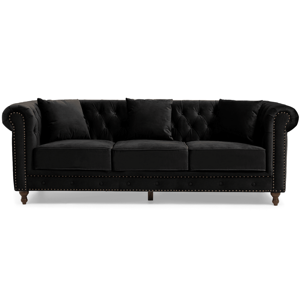 Eleanor Plush Velvet Chesterfield Sofa & Chair Collection - Choice Of Colours - The Furniture Mega Store 