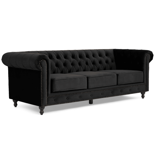 Eleanor Plush Velvet Chesterfield Sofa & Chair Collection - Choice Of Colours - The Furniture Mega Store 