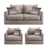 Blaise 3 Seater Sofa & 2 Armchairs - Set - Choice Of Fabrics - The Furniture Mega Store 