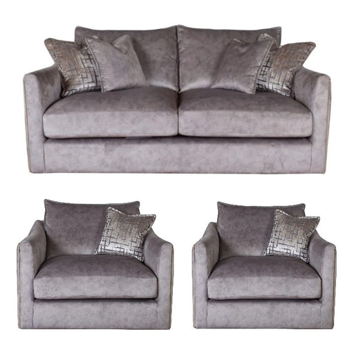 Blaise 3 Seater Sofa & 2 Armchairs - Set - Choice Of Fabrics - The Furniture Mega Store 
