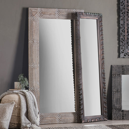 Chandi Natural-Whitewash Leaner Mirror - The Furniture Mega Store 