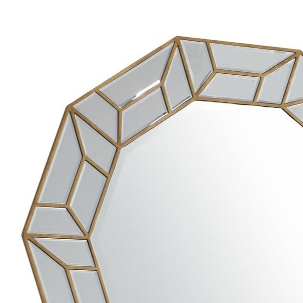 Celeste Decagon Wall Mirror - Gold - 105 cm Diameter - The Furniture Mega Store 