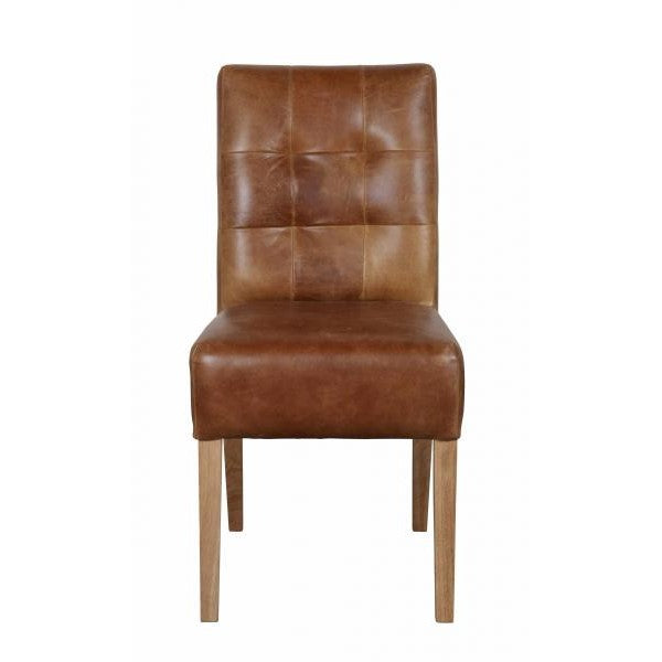 William Vintage Leather Dining Chair - Choice Of Leathers & Legs - The Furniture Mega Store 