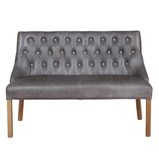Stanton Buttoned Back Vintage Leather Dining Bench - Choice Of Size & Upholstery - The Furniture Mega Store 