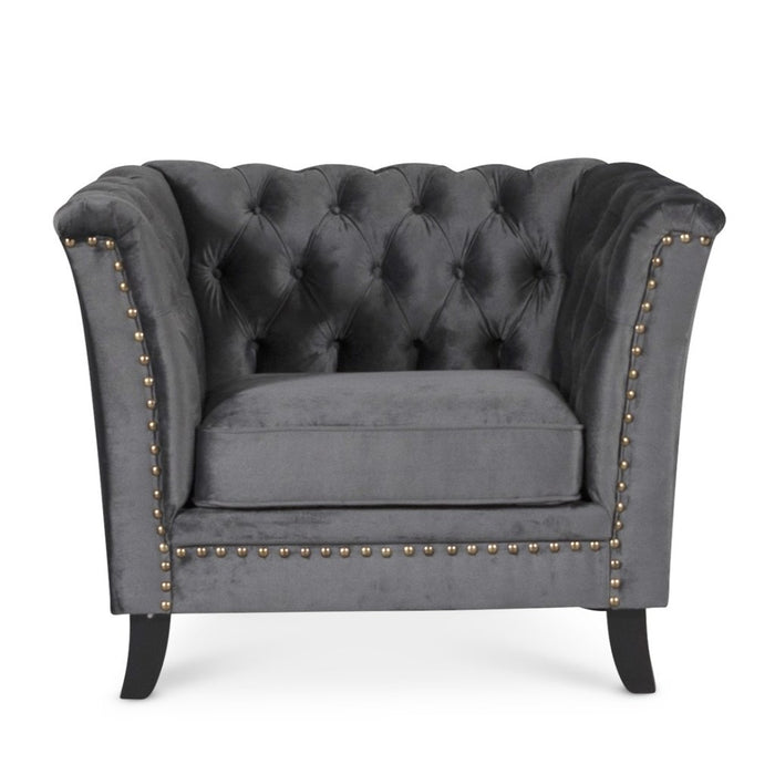 Louis Velvet Chesterfield Sofa & Chair Collection - Choice Of Velvets & Feet - The Furniture Mega Store 