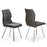 Zeus Grey Leather & Fabric Dining Chairs - Set Of 2 - The Furniture Mega Store 