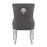 Bentley Dark Grey Quilted Lion Knocker Back & Chrome Leg Dining Chairs - Set Of 2 - The Furniture Mega Store 