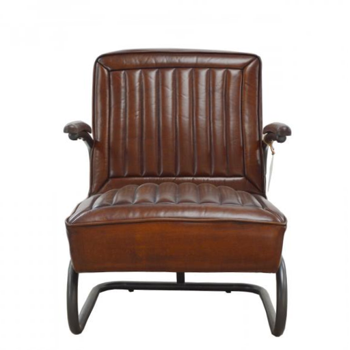 Calcula Brown Aniline Leather Chair - The Furniture Mega Store 