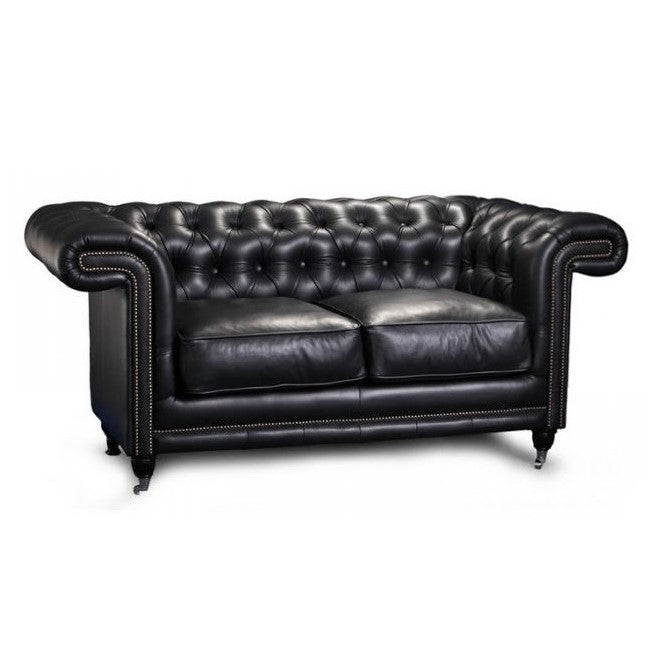 Charles Vintage Leather Square Arm Buttoned Chesterfield Sofa & Armchair Collection - The Furniture Mega Store 