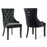 Chester Black Velvet Ring Knocker Back Black Leg Dining Chairs - Set Of 2 - The Furniture Mega Store 