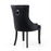 Chester Black Velvet Ring Knocker Back Black Leg Dining Chairs - Set Of 2 - The Furniture Mega Store 