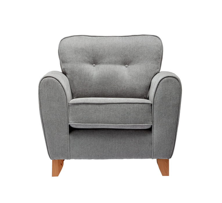 Chloe Fabric 3 + 1 + 1 Sofa & Armchair Set - Grey - The Furniture Mega Store 