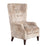 Coco Swirl Gold Throne Winged Fabric Accent Chair - Choice Of Legs - The Furniture Mega Store 