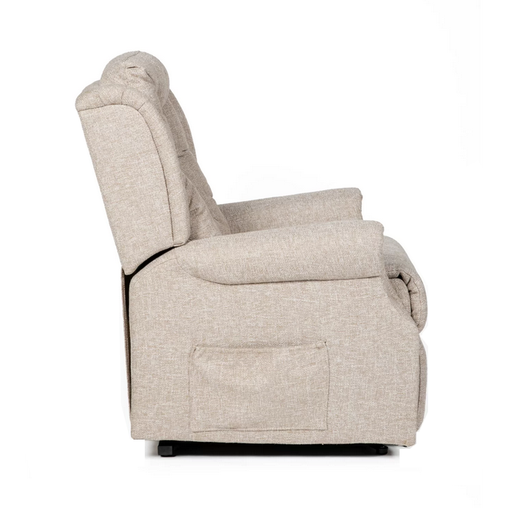 Belvedere Natural Fabric Dual Motor Riser Recliner Chair - Choice Of Sizes - The Furniture Mega Store 