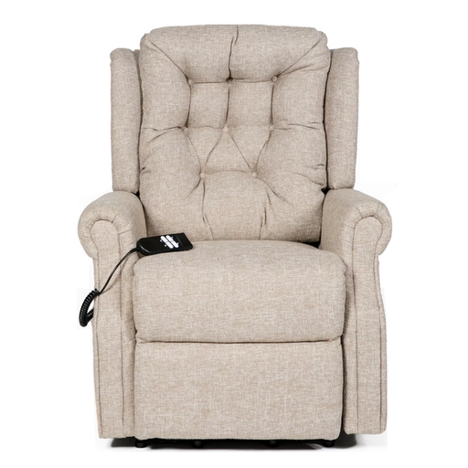 Belvedere Natural Fabric Dual Motor Riser Recliner Chair - Choice Of Sizes - The Furniture Mega Store