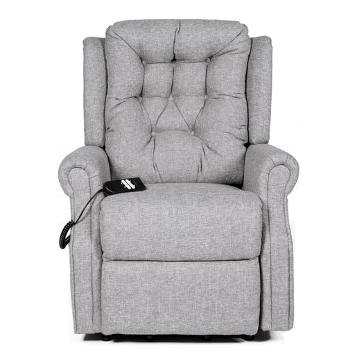 Belvedere Silver Fabric Dual Motor Riser Recliner Chair - Choice Of Sizes - The Furniture Mega Store