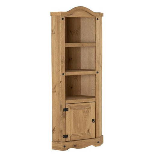 Corona Corner Display Unit - Distressed Waxed Pine - The Furniture Mega Store 