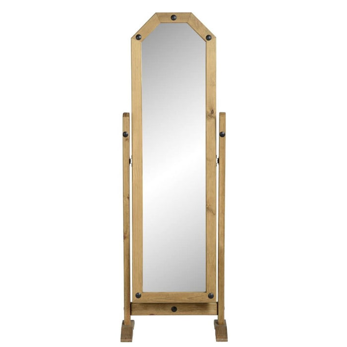 Corona Cheval Mirror in Distressed Waxed Pine - The Furniture Mega Store 