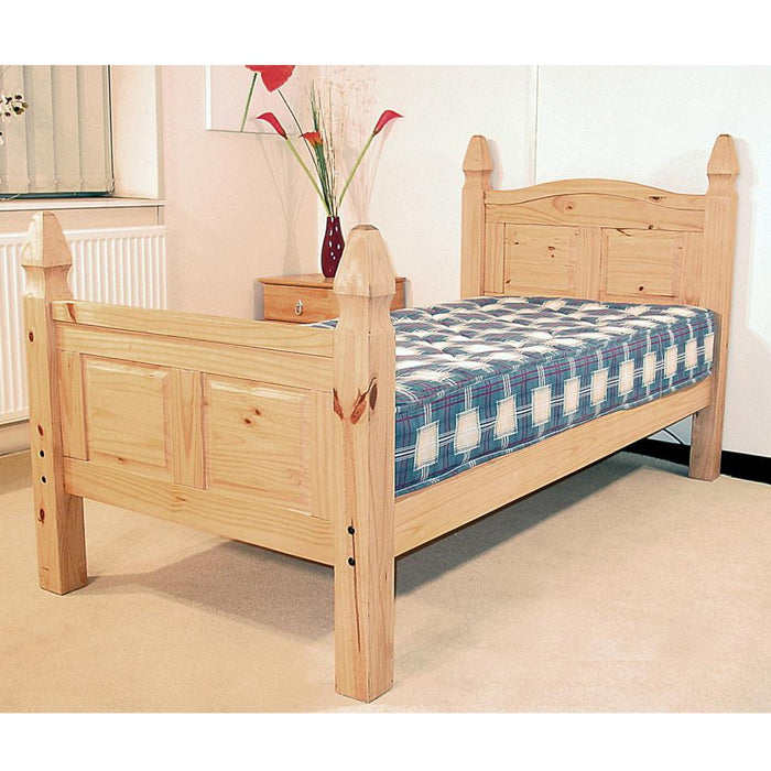 Corona 3' Bed High Foot End in Distressed Waxed Pine - The Furniture Mega Store 