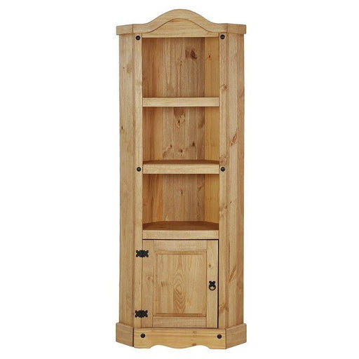 Corona Corner Display Unit - Distressed Waxed Pine - The Furniture Mega Store 