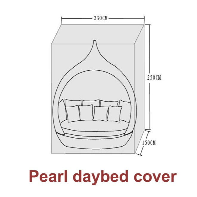 Pearl Rattan Garden Day Bed - Protective Cover - The Furniture Mega Store 