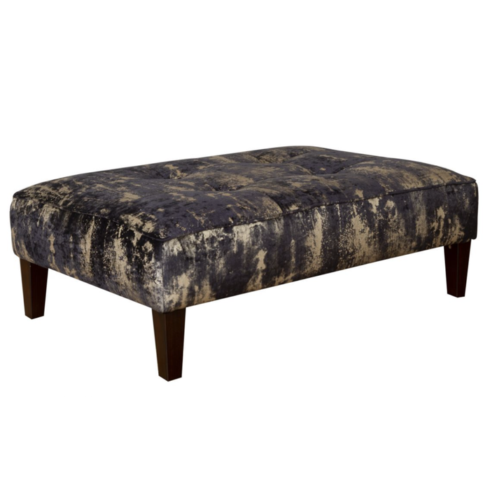 Button Top Throne Footstool - Choice Of Fabrics & Feet - The Furniture Mega Store 