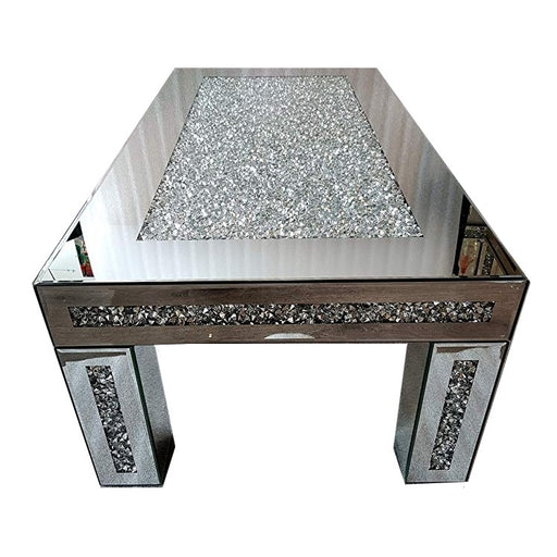 Crushed Diamond Top Mirrored Coffee Table - The Furniture Mega Store 