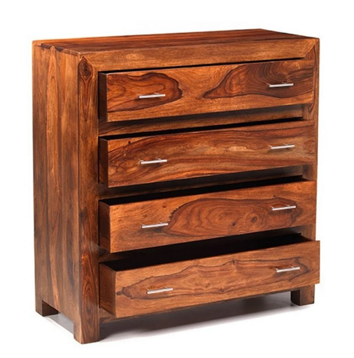 Cuba Sheesham 4 Drawer Chest Of Drawers - The Furniture Mega Store 