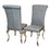 Louis Dark Grey Cross Stitch Leather Curved Leg Dining Chairs - Set Of 2 - The Furniture Mega Store 