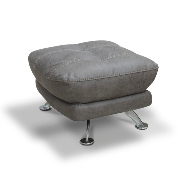 Luxe Fabric & Chrome Swivel Chair & Matching Footstool Set - Choice Of Colours - The Furniture Mega Store 