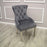 Chelsea Lion Knocker Back Dark Grey Velvet Dining Chairs - Set Of 2 - The Furniture Mega Store 