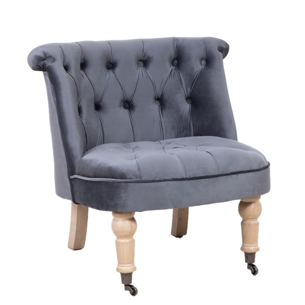 Dark Grey Velvet Cocktail Chair With Oak Legs The Furniture Mega