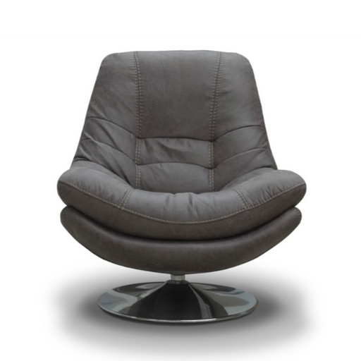 Luxe Fabric & Chrome Swivel Chair - Choice Of Colours - The Furniture Mega Store