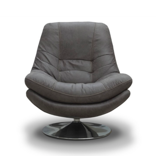 Luxe Fabric & Chrome Swivel Chair - Choice Of Colours - The Furniture Mega Store 