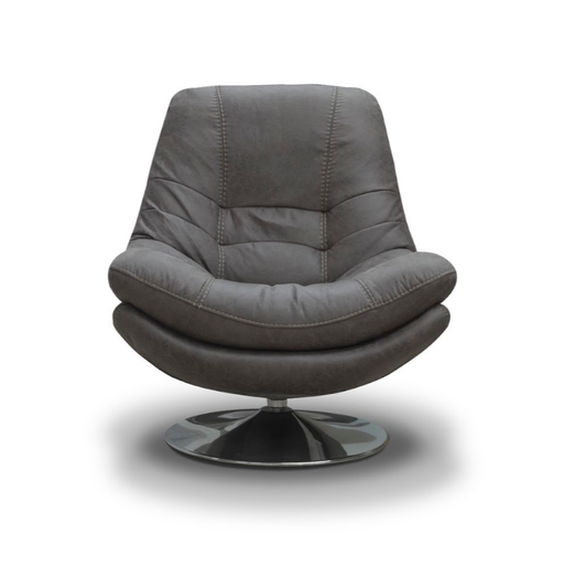 Luxe Fabric & Chrome Swivel Chair & Matching Footstool Set - Choice Of Colours - The Furniture Mega Store