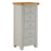 Chester Dove Grey & Solid Oak 5 Drawer Tall Boy - The Furniture Mega Store 