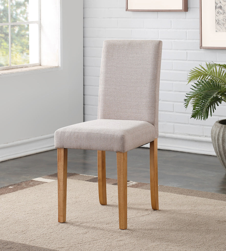 Hill Dining Chairs { Pair } Oyster / Light Oak - The Furniture Mega Store 