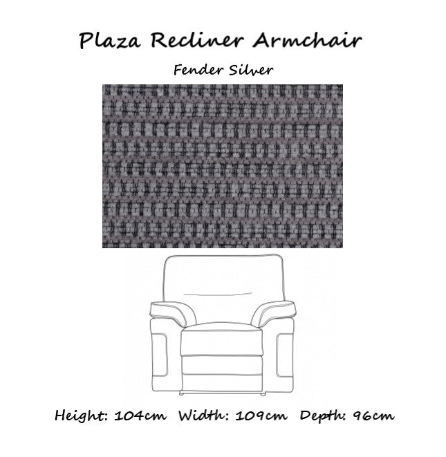 Plaza Recliner Sofa & Armchair Collection - Choice Power Or Manual Recline Function - The Furniture Mega Store 