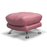 Luxe Fabric & Chrome Swivel Chair & Matching Footstool Set - Blush Pink - The Furniture Mega Store 