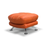 Luxe Fabric & Chrome Swivel Chair & Matching Footstool Set - Pumpkin - The Furniture Mega Store 