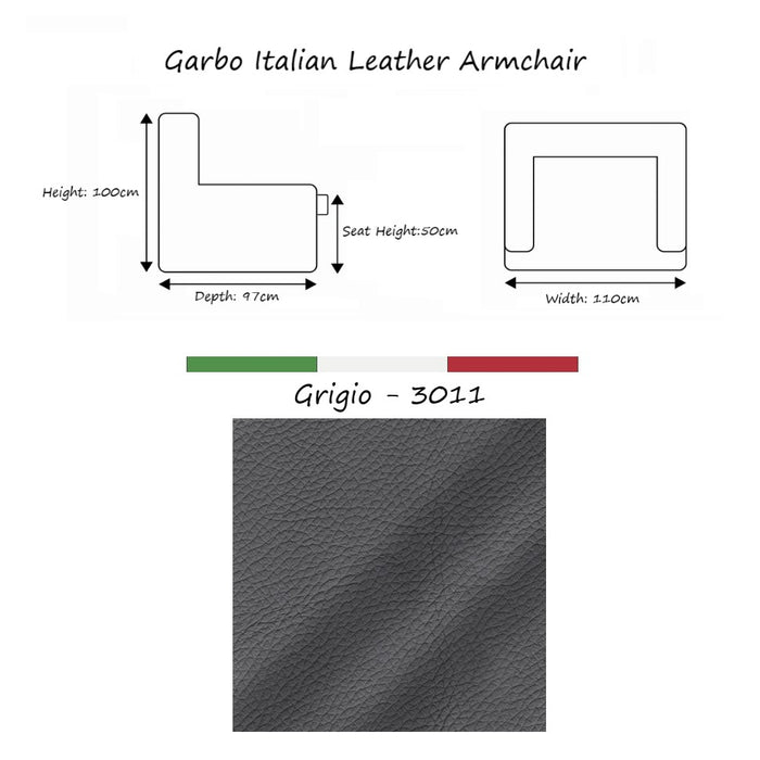 Garbo Luxury Italian Leather Sofa Collection - Various Options - The Furniture Mega Store 