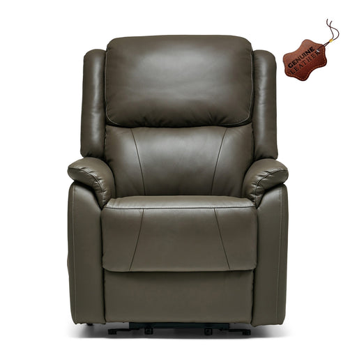 Penrith Leather Dual Motor Lift and Rise Chair - Dark Grey - The Furniture Mega Store 