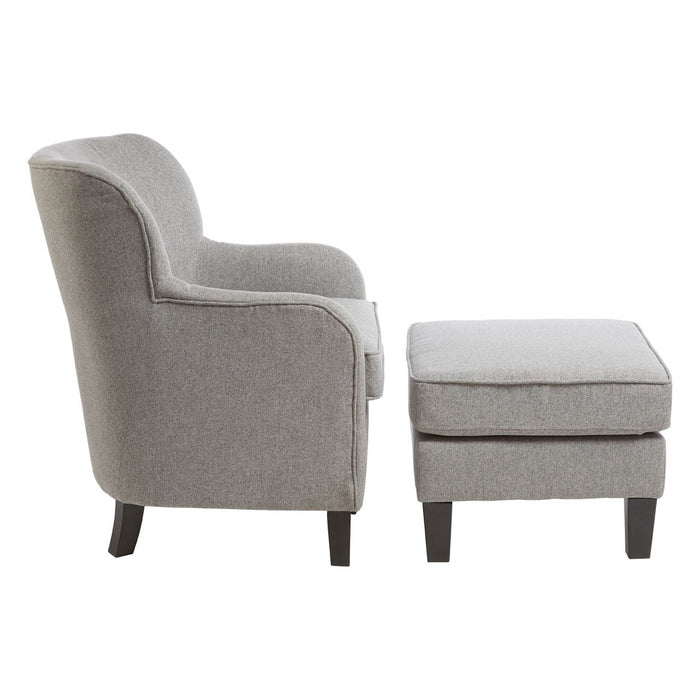 Grey Chair & Footstool - The Furniture Mega Store 