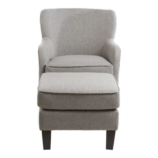 Grey Chair & Footstool - The Furniture Mega Store