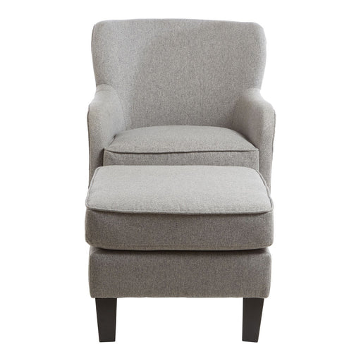 Grey Chair & Footstool - The Furniture Mega Store 