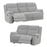 Gracy Fabric Recliner 3 Seater & 2 Seater Sofa Set - Light Grey - The Furniture Mega Store 