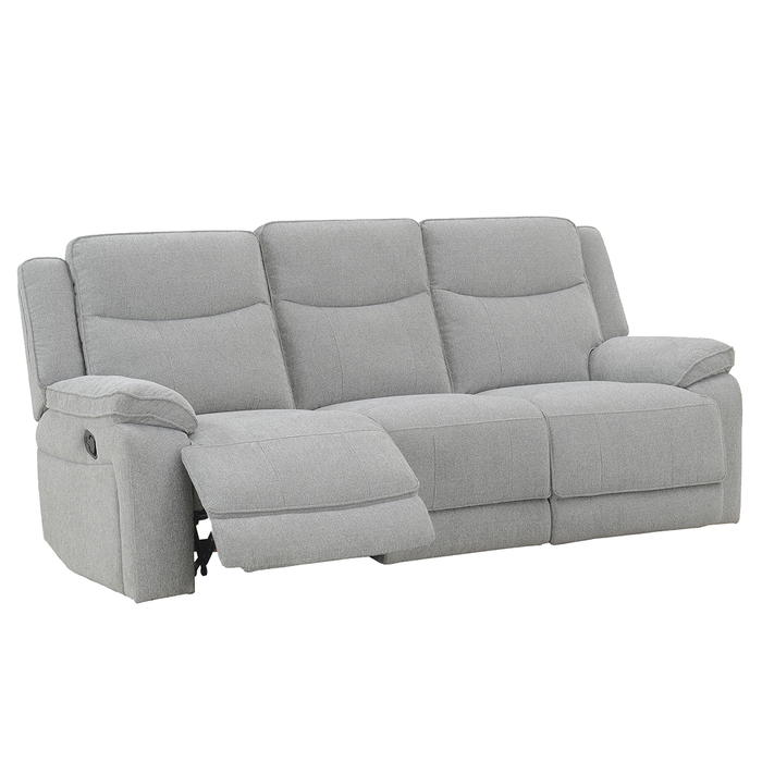 Gracy Fabric Recliner 3 Seater & 2 Seater Sofa Set - Light Grey - The Furniture Mega Store 
